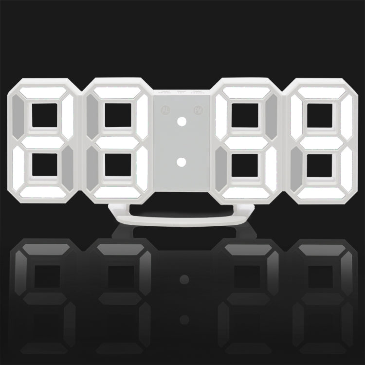 Multi-Function Large 3D LED Digital Wall Alarm Clock with Snooze Function, 12/24 Hours Display for Home, Kitchen, Office, DC 5V, CE Certificated, White Body White Characters, White Body Green Characters, White Body Blue Characters����������������������...