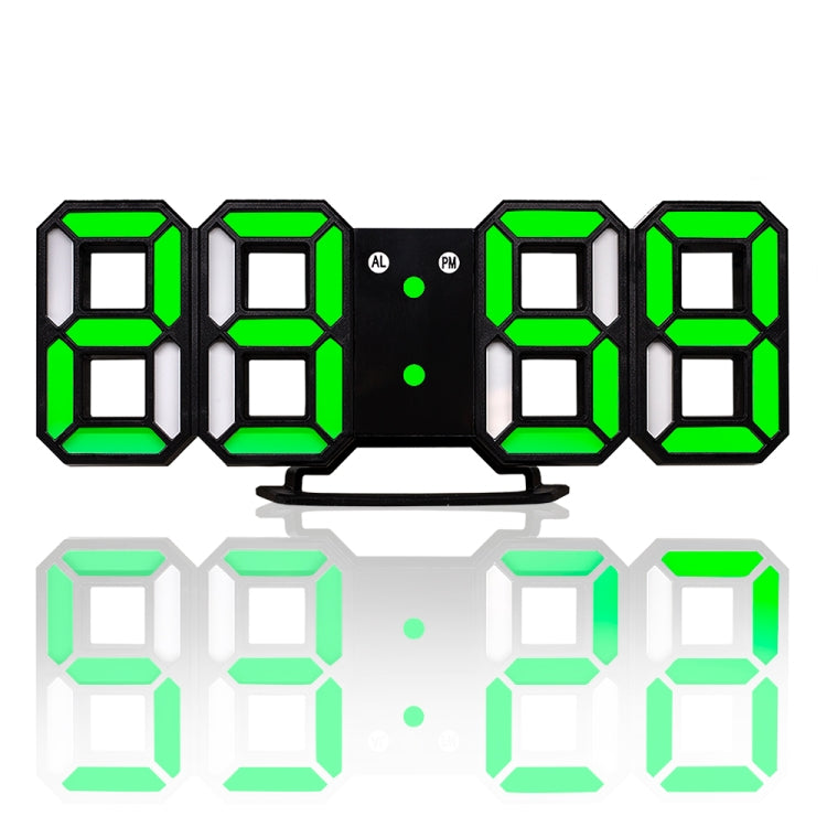 Multi-Function Large 3D LED Digital Wall Alarm Clock with Snooze Function, 12/24 Hours Display for Home, Kitchen, Office, DC 5V, CE Certificated, Black Body Green Characters, Black Body Blue Characters, Black Body White Characters