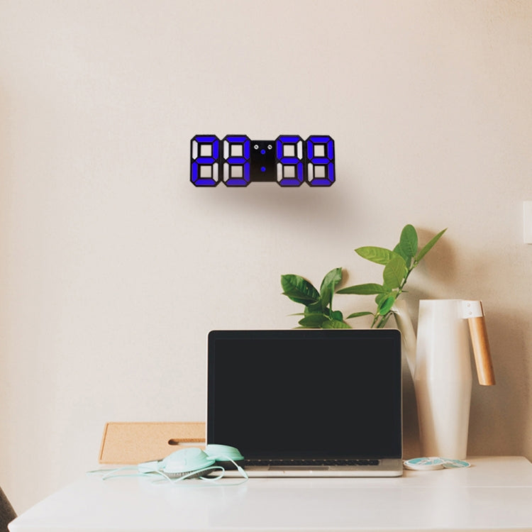 Multi-Function Large 3D LED Digital Wall Alarm Clock with Snooze Function, 12/24 Hours Display for Home, Kitchen, Office, DC 5V, CE Certificated, Black Body Green Characters, Black Body Blue Characters, Black Body White Characters