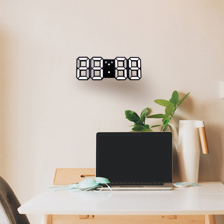 Multi-Function Large 3D LED Digital Wall Alarm Clock with Snooze Function, 12/24 Hours Display for Home, Kitchen, Office, DC 5V, CE Certificated, Black Body Green Characters, Black Body Blue Characters, Black Body White Characters
