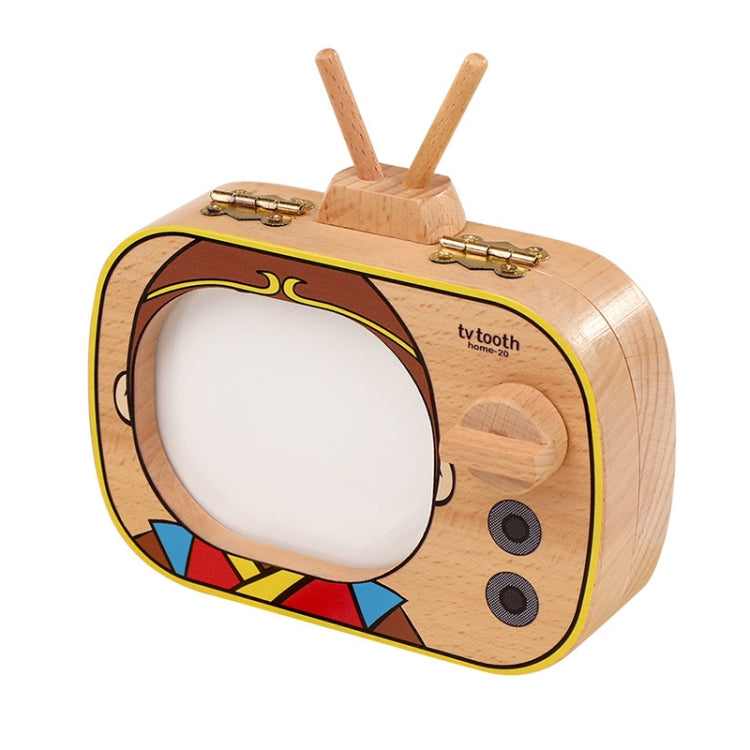 Creative Wooden Children TV Set Deciduous Tooth Preservation Box Baby Teeth Tooth House Storage Box, HC2008A, HC2008B, HC2008C