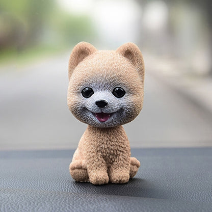 Shaking Head Dog Car Ornaments Resins Lovely Cartoon Dog New Year Gifts with Double-sided Adhesive Tape, Bulldog Cartoon Dog, Husky Dog Cartoon Dog, Corgi Dog Cartoon Dog, White Teddy Cartoon Dog, Brown Teddy Cartoon Dog, Yellow Teddy Cartoon Dog������...