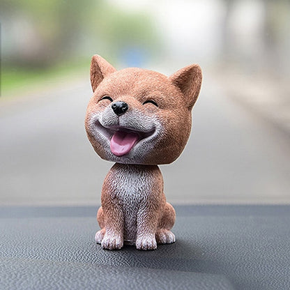 Shaking Head Dog Car Ornaments Resins Lovely Cartoon Dog New Year Gifts with Double-sided Adhesive Tape, Bulldog Cartoon Dog, Husky Dog Cartoon Dog, Corgi Dog Cartoon Dog, White Teddy Cartoon Dog, Brown Teddy Cartoon Dog, Yellow Teddy Cartoon Dog������...