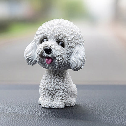 Shaking Head Dog Car Ornaments Resins Lovely Cartoon Dog New Year Gifts with Double-sided Adhesive Tape, Bulldog Cartoon Dog, Husky Dog Cartoon Dog, Corgi Dog Cartoon Dog, White Teddy Cartoon Dog, Brown Teddy Cartoon Dog, Yellow Teddy Cartoon Dog������...