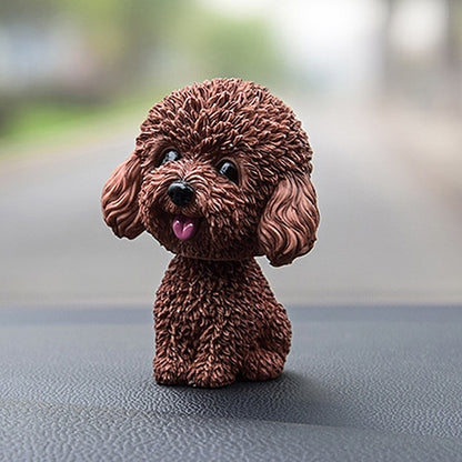 Shaking Head Dog Car Ornaments Resins Lovely Cartoon Dog New Year Gifts with Double-sided Adhesive Tape, Bulldog Cartoon Dog, Husky Dog Cartoon Dog, Corgi Dog Cartoon Dog, White Teddy Cartoon Dog, Brown Teddy Cartoon Dog, Yellow Teddy Cartoon Dog������...