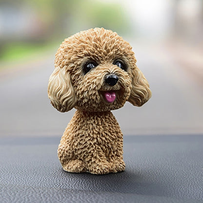 Shaking Head Dog Car Ornaments Resins Lovely Cartoon Dog New Year Gifts with Double-sided Adhesive Tape, Bulldog Cartoon Dog, Husky Dog Cartoon Dog, Corgi Dog Cartoon Dog, White Teddy Cartoon Dog, Brown Teddy Cartoon Dog, Yellow Teddy Cartoon Dog������...