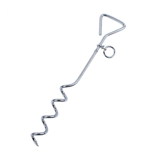 Stainless Steel Dog Spiral Tie Out 360 Degree Rotation Anti Wrap Fixed Pile Outdoor Camping Stake, Size:42cm*8mm, Size:42cm*8mm