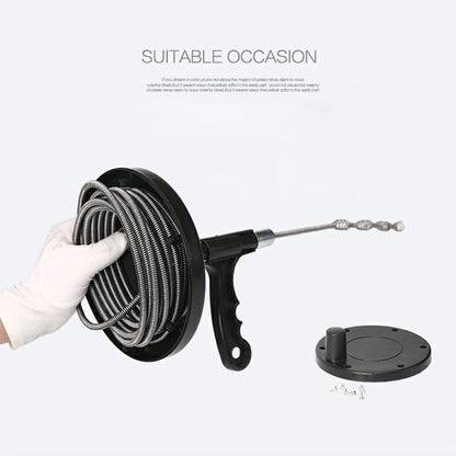 5m Metal Head kitchen Toilet Sewer Blockage Hand Tool Pipe Dredger Drains Dredge Pipes Sewer Sink Cleaning Clogs, Blockage Hand Tool Pipe