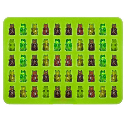 2 PCS 50 Holes Small Bear Chocolate Tray Silicone Mold Cookie Mold Candy Mold, Random Color Delivery, Size: 19*13.7*1cm, 50-Grid
