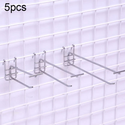 5pcs 5.8mm Supermarket Iron Grid Shelf Double Hook, Length: 15cm, 5.8mm 15cm