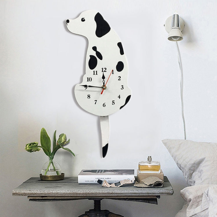 Home Office Bedroom Decoration Battery Operated Dog Shaped Wall Clock with Swinging Tails, Size : 42 x 18cm, Dog (Black), Dog (White)