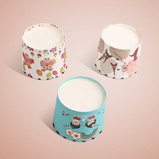 24pcs / Pack Round Lamination Cake Cup Muffin Cases Chocolate Cupcake Liner Baking Cup, Size: 7 x 6  x 5.5cm, Random Color Delivery, 6.8 x 5 x 3.9cm