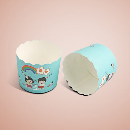 24pcs / Pack Round Lamination Cake Cup Muffin Cases Chocolate Cupcake Liner Baking Cup, Size: 7 x 6  x 5.5cm, Random Color Delivery, 6.8 x 5 x 3.9cm
