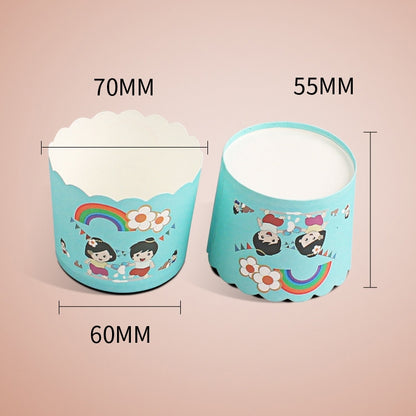24pcs / Pack Round Lamination Cake Cup Muffin Cases Chocolate Cupcake Liner Baking Cup, Size: 7 x 6  x 5.5cm, Random Color Delivery, 6.8 x 5 x 3.9cm