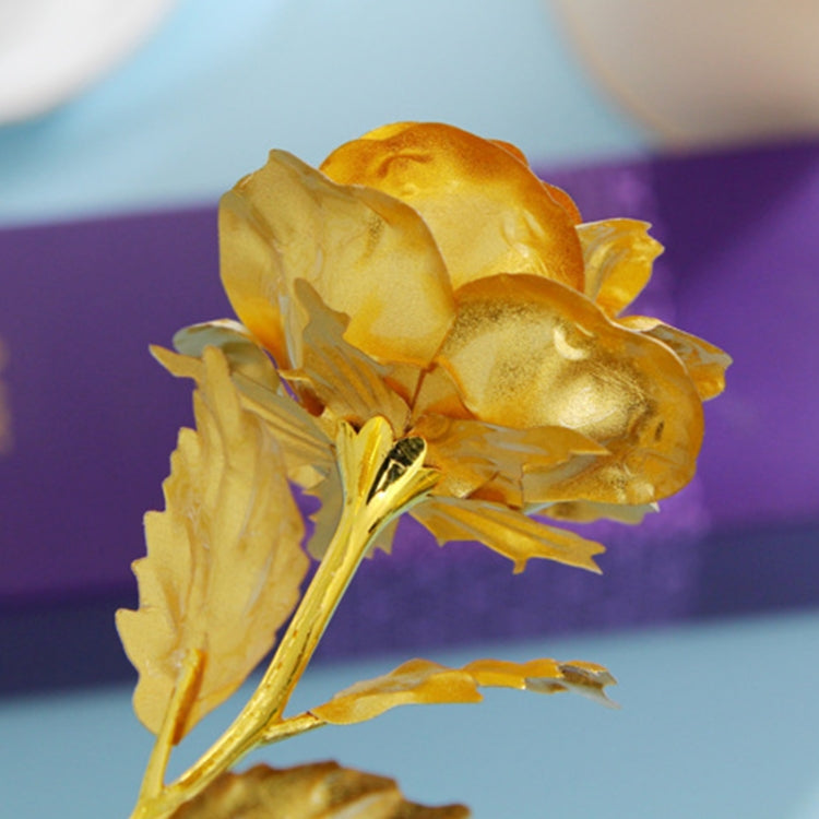 24K Golden Foil Plated Decoration Rose Artificial Flower, Random Color Delivery, 24K Golden Foil Plated