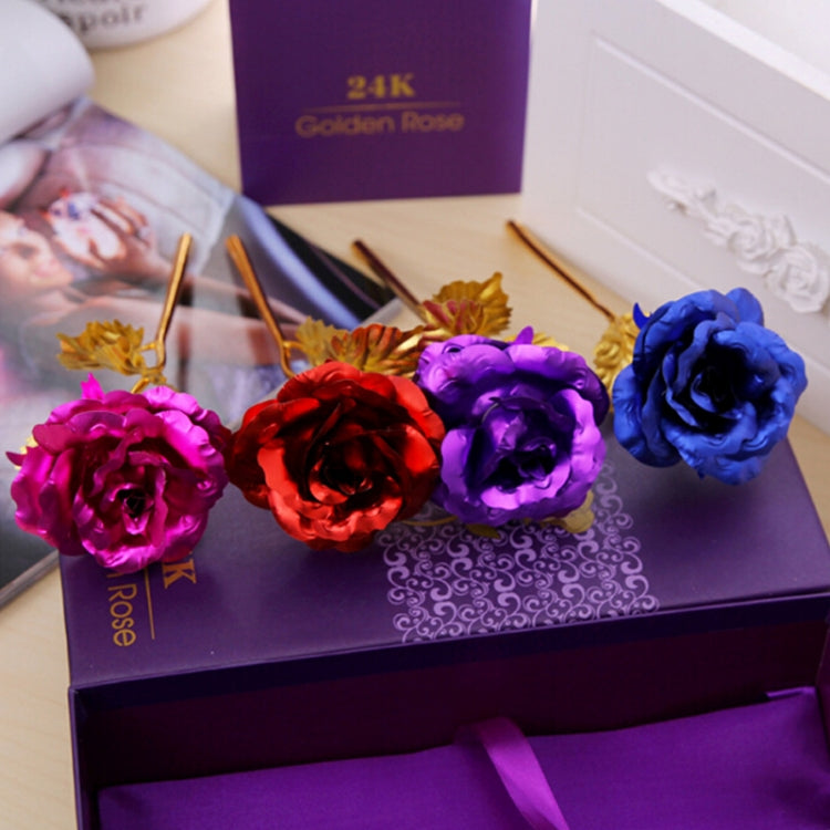 24K Golden Foil Plated Decoration Rose Artificial Flower, Random Color Delivery, 24K Golden Foil Plated