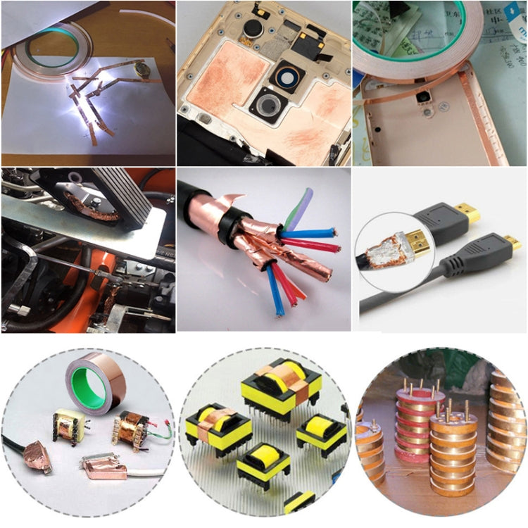 Pure Copper Double-sided Conductive Copper Foil Tape Signal Masking Tape, Size: 20m x 50mm, Size: 20m x 50mm