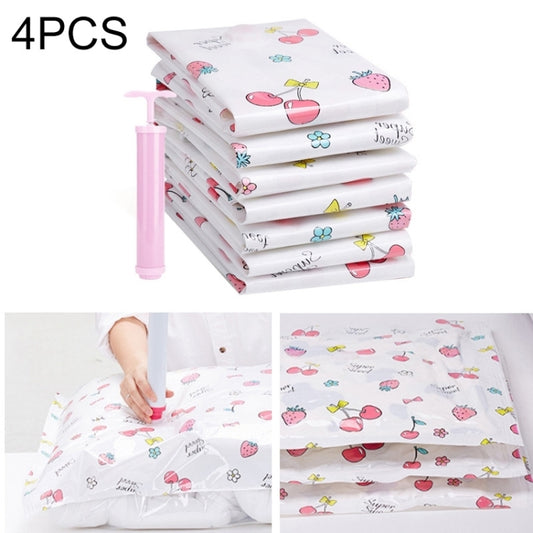 4PCS Space Saving Candy Color Pattern Vacuum Storage Bag, Explosion-proof Thinken Quilts Clothing Vacuum Seal Storage Bag with a Free Hand Pump, Size: 50*70 cm, Size: 50*70 cm