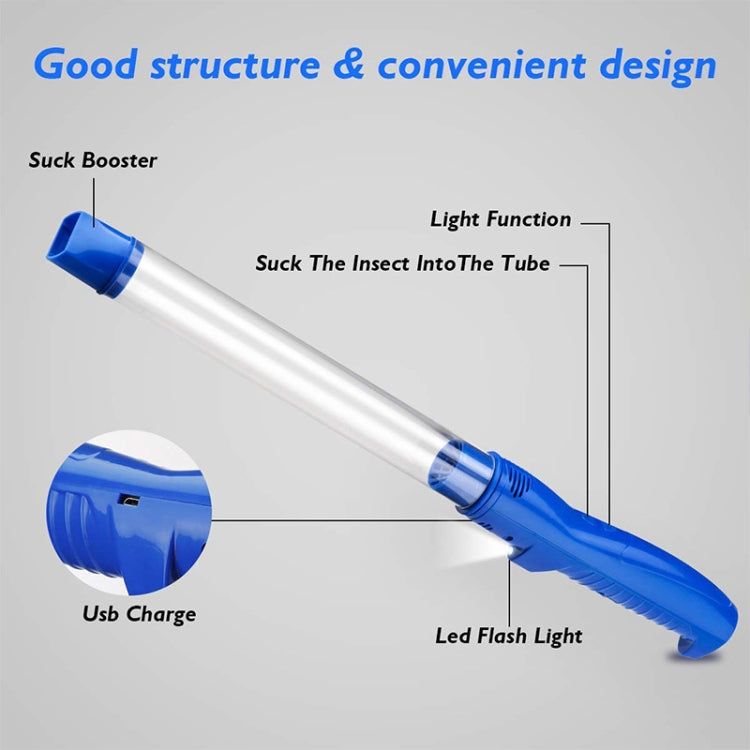 مصيدة حشرات كهربائية SK818 مزودة بشاحن USB وجهاز شفط الحشرات والعناكب مع ضوء LED، لون أزرق SK818