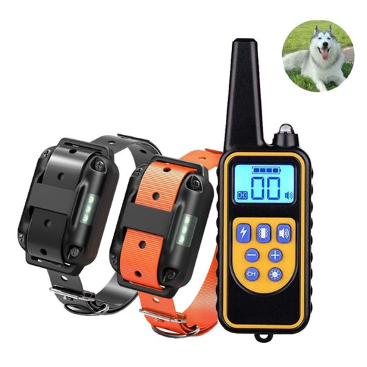 880-2 800 Yards Rechargeable Remote Control Collar Dog Training Device Anti Barking Device, 880-2 Black+Orange, 880-2 Black Black
