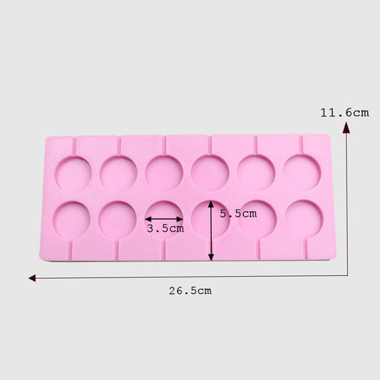 12-Capacity DIY Silicone Chocolate Molds(Lollipop Shape)