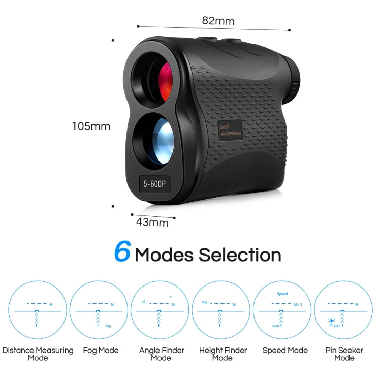 5-600P Handheld Golf Laser Distance Measuring Instrument Telescope Range Finder Distance Measurer, 600m, 5-600m