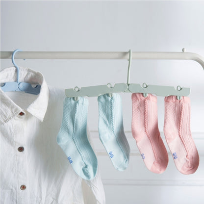 Foldable Clothes Hanger Drying Rack with 4 Hidden Clips for Home / Travel, Random Color Delivery, Foldable Clothes Hanger