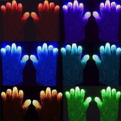 1 Pair Sequins Glowing Gloves LED Flash Gloves Dance and Party Supplies Halloween, Christmas and Other Festival Supplies, Sequins Glowing Gloves