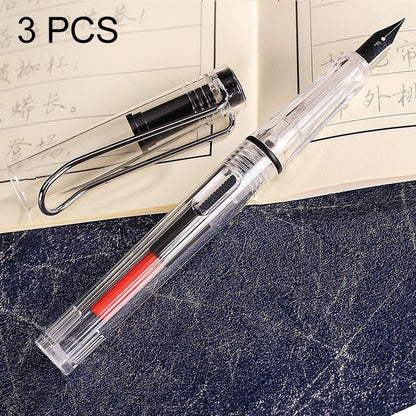 3 PCS School Office Extra Fine Titanium Alloy Nib Transparent Piston Fountain Pen(Black), Random Delivery(0.5mm/0.38mm Nib), HC3328B, HC3328E, HC3328F, HC3328G, HC3328L, HC3328LG, HC3328P, HC3328R, HC3328TE, HC3328TG, HC3328TH, HC3328TL, HC3328TT������...