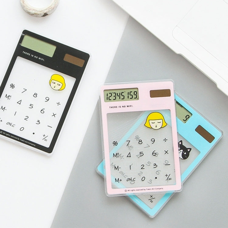 8 Digits LED Screen Calculator with Transparent Touch Pad & Solar Panel, Random Color Delivery, 8 Digits Calculator