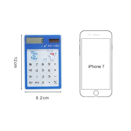8 Digits LED Screen Calculator with Transparent Touch Pad & Solar Panel, Random Color Delivery, 8 Digits Calculator