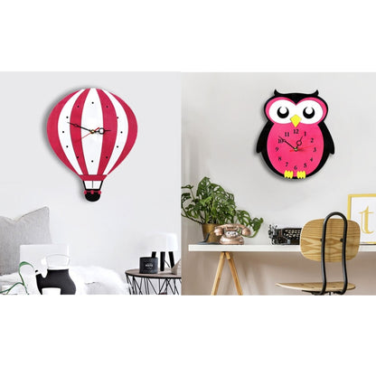 11*10 inch Children Bedroom Room Decor Battery Operated Shaped Mute Non Ticking Round Wall Quartz Clock, Owl