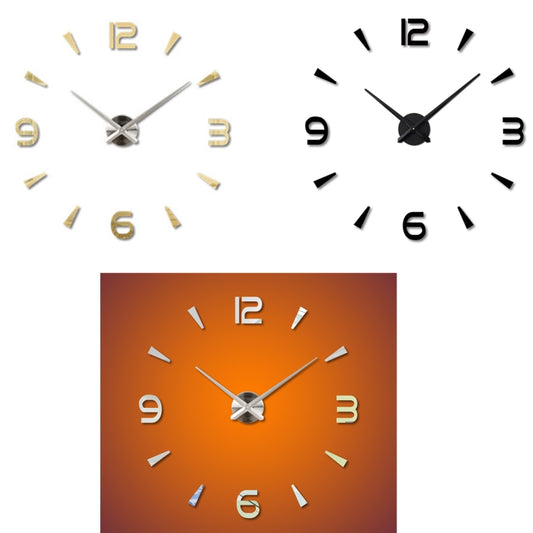Bedroom Home Decoration Watch Frameless 3D Mirror Large DIY Wall Sticker Mute Clock, Size: 100*100cm, 3M013S (Black), 3M013S (Gold), 3M013S (Silver)