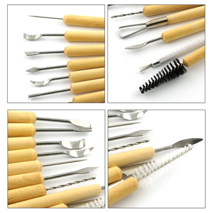 11 in 1 Wooden DIY Clay Cutter Pottery Clay Sculpture Utility Knife Set, Sculpture Utility Knife Set
