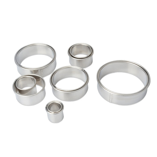 12 PCS / Set Stainless Steel Round Shape Cutting Mould Mousse Cake Doughnut Baking Tools, Round Shape(12 PCS / Set)