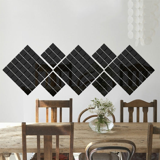 100 PCS Square Crystal Mosaic Mirror Acrylic Stereo Wall Stickers Creative Background Home Living Room Wall Sticker,Size:4*4cm