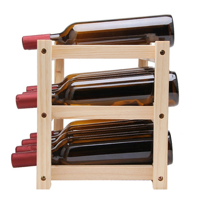 Solid Wood Folding 12-bottle Wine Display Rack Multi-layer Wine Rack, Size: 46x24x28cm, Multi-layer Wine Rack