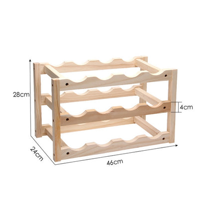 Solid Wood Folding 12-bottle Wine Display Rack Multi-layer Wine Rack, Size: 46x24x28cm, Multi-layer Wine Rack