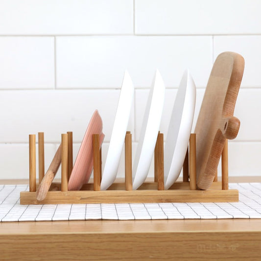 Solid Wood Dish Drip Rack Plate Holder, Size: 30x12x10cm, 6 Grid