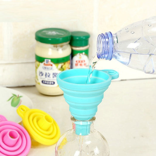 Mini Silicone Foldable Telescopic Funnel Random Color Delivery, Silicone Funnel