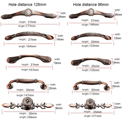 6029-96 Solid Wood Furniture Cabinet Handle Red Bronze Handles, 6029-96