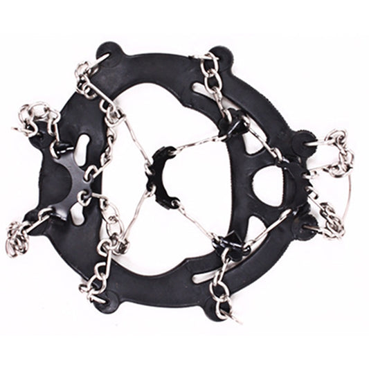 One Pair 8 Teeth Anti-Slip Ice Gripper Hiking Climbing Chain Shoes Covers