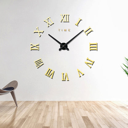 Bedroom Home Decoration Frameless Roman Numeral Large DIY Wall Sticker Mute Clock, Size: 100*100cm, M011 (Black), M011 (Gold), M011 (Silver)