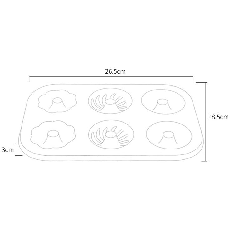 3 Flowers Type Donuts Cookie Mold Gold 6 Cups Cake Mold Baking Mold Cake Tools Bakeware Kitchen Accessories, 3 Flowers Type