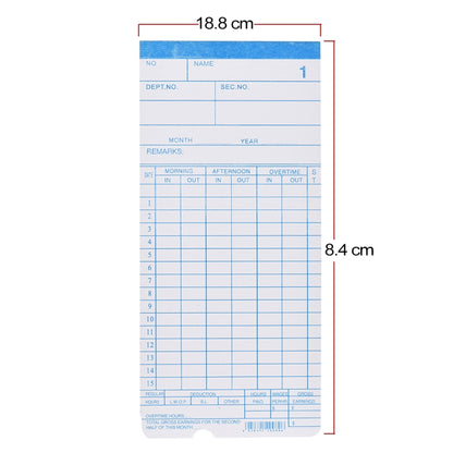90 PCS Paper Time Card