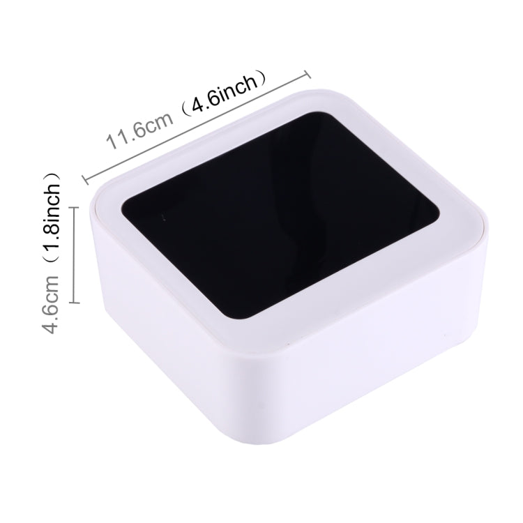 Desk Table Digital Backlight LED Alarm Clock with Time & Date & Temperature & Humidity Display, 11.6x10.8x4.6cm