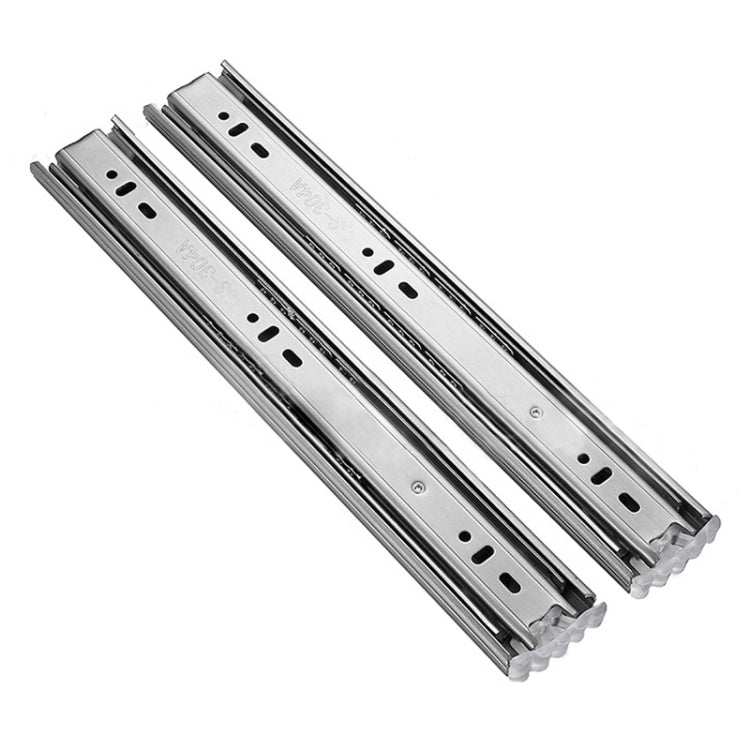 14 inches 3-section Mute Stainless Steel Sliding Drawer Slides Ball Slide Rail Length: 35cm, 14 inches
