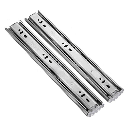 14 inches 3-section Mute Stainless Steel Sliding Drawer Slides Ball Slide Rail Length: 35cm, 14 inches