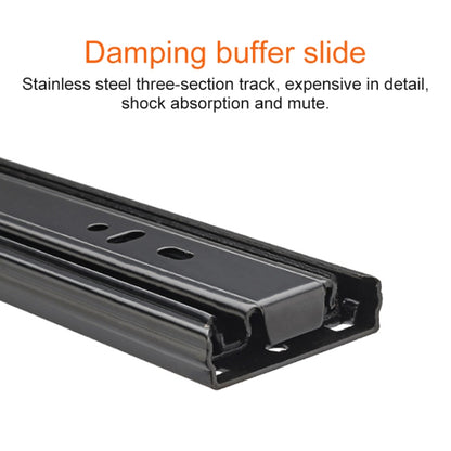 16 inches 3-section Mute Stainless Steel Sliding Drawer Slides Ball Slide Rail Length: 40cm, 16 inches