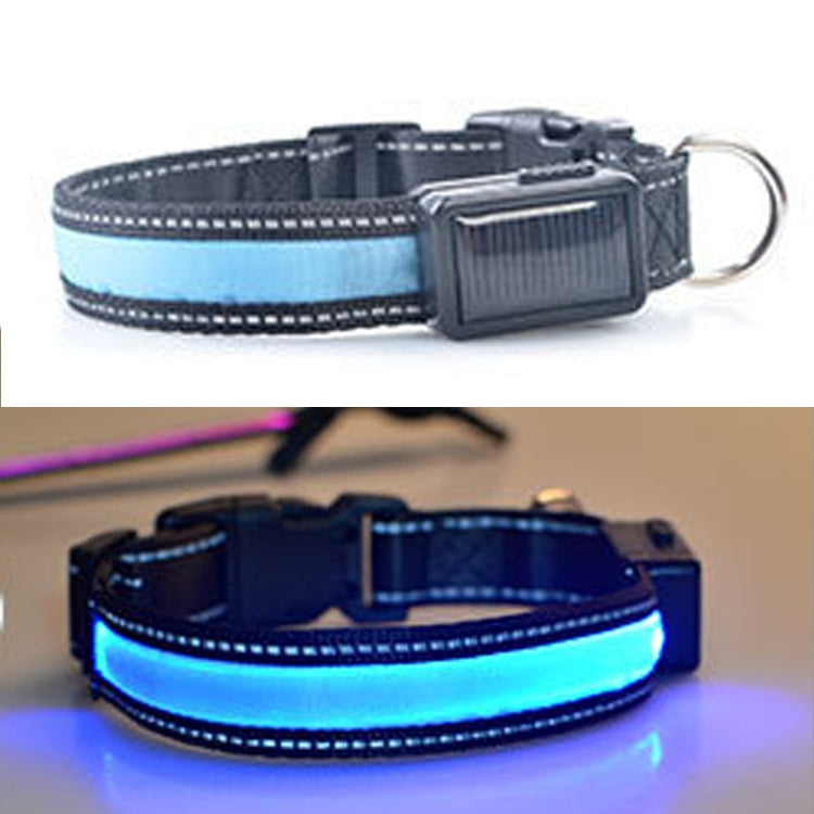 Medium and Large Dog Pet Solar + USB Charging LED Light Collar, Neck Circumference Size: S, 35-40cm, Size: S